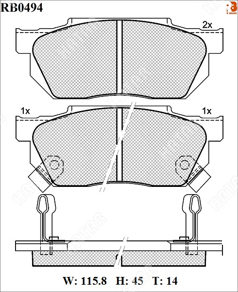 R BRAKE Дисковые тормозные колодки RB0494
