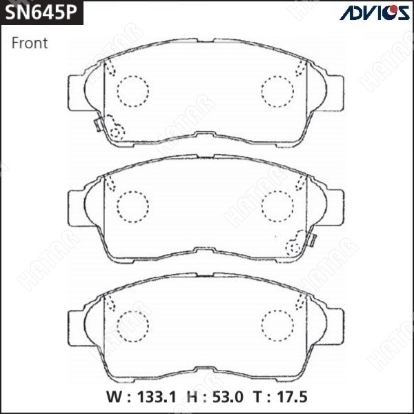 ADVICS Дисковые тормозные колодки SN645P