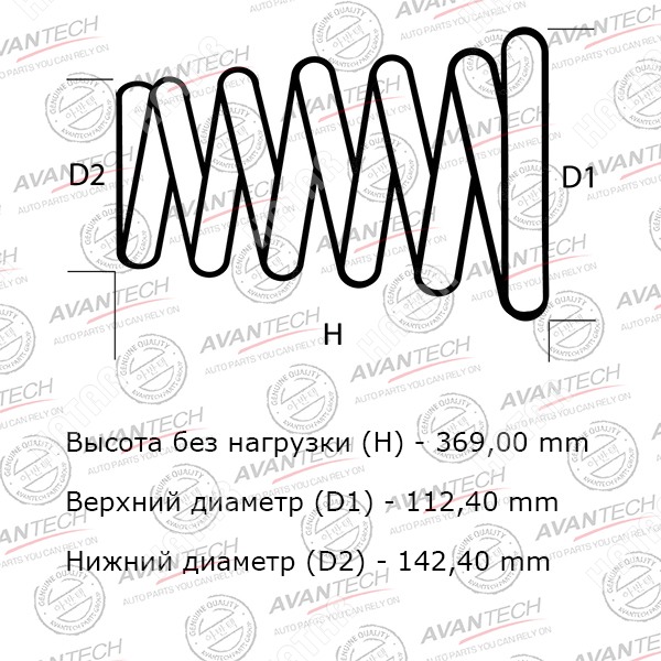 AVANTECH Комплект усиленных пружин подвески HS4164R