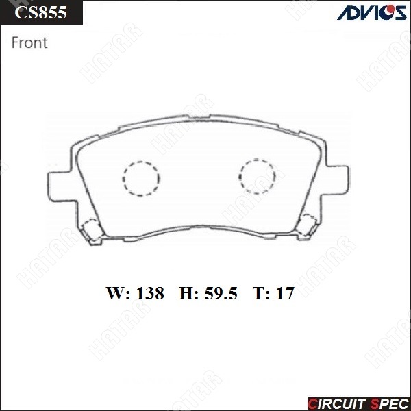 ADVICS Спортивные тормозные колодки CS855