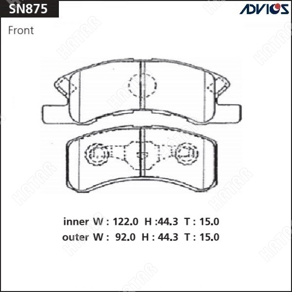 ADVICS Дисковые тормозные колодки SN875