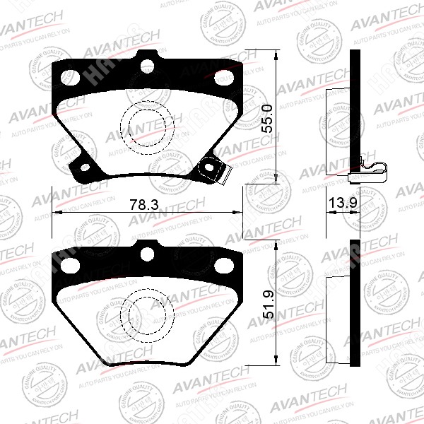 AVANTECH Колодки тормозные дисковые AV256