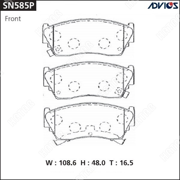 ADVICS Дисковые тормозные колодки SN585P