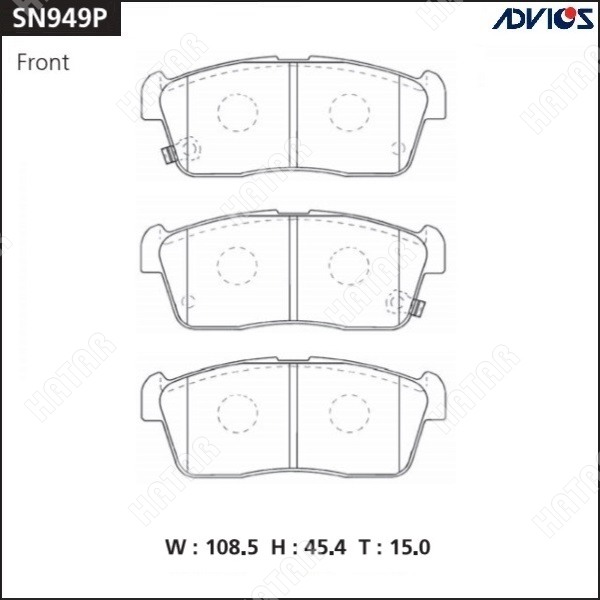 ADVICS Дисковые тормозные колодки SN949P