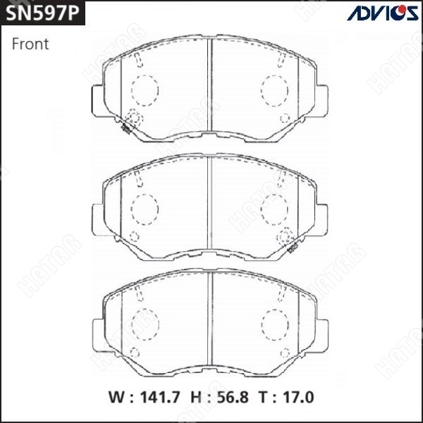 ADVICS Дисковые тормозные колодки SN597P