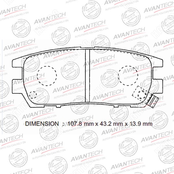 AVANTECH Колодки тормозные дисковые AV956