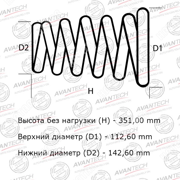AVANTECH Комплект усиленных пружин подвески HS0124R