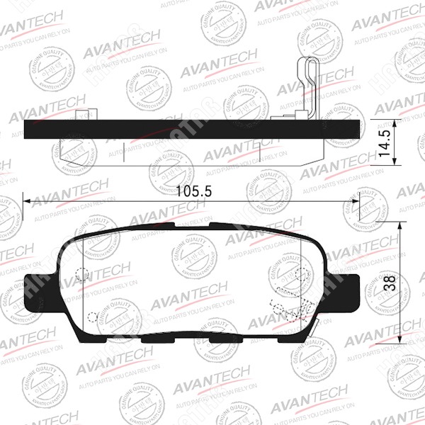 AVANTECH Колодки тормозные дисковые AV1041